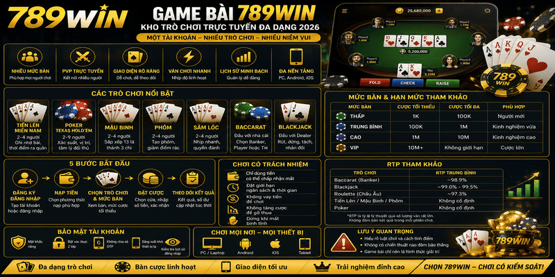 Game Bài 789WIN – Kho Trò Chơi Trực Tuyến Đa Dạng 2026